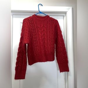 Abercrombie fluffy cable crew sweater